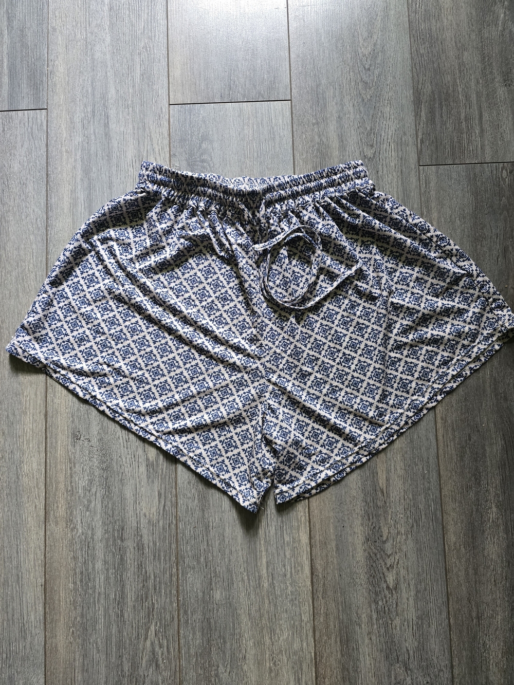 Tigerlily Navy and White Geometric Boho Pull-On Shorts